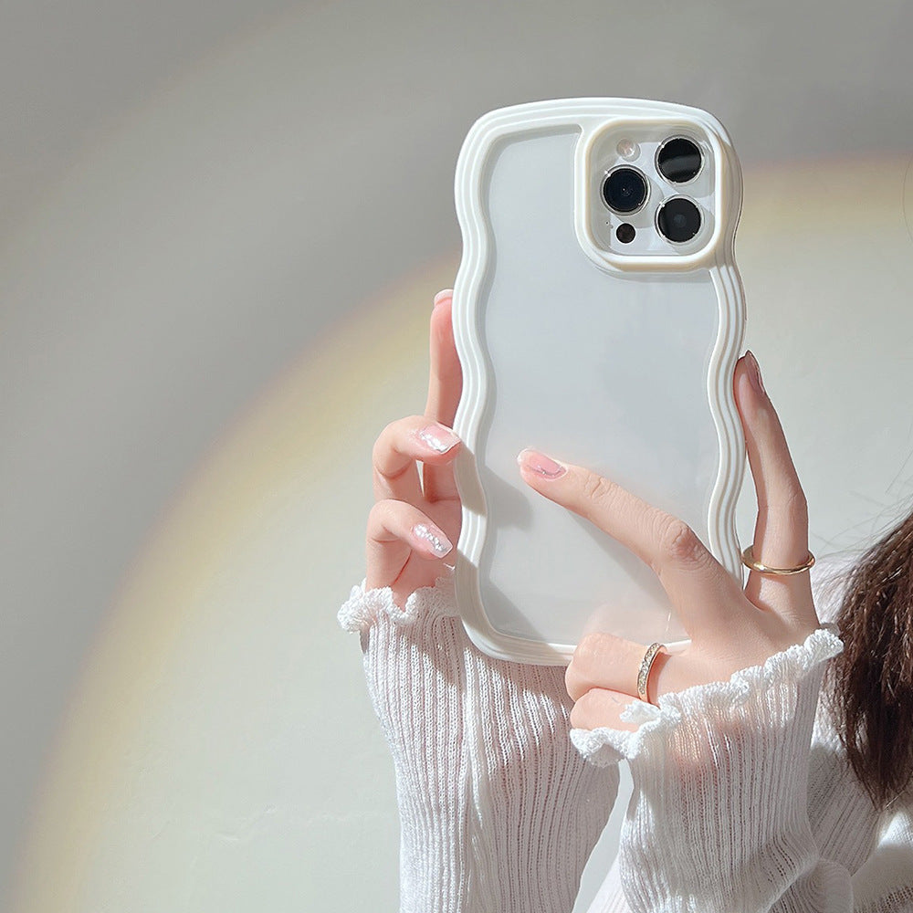Wave Border Mobile Phone Case Solid Color Simple Candy Color - iztia