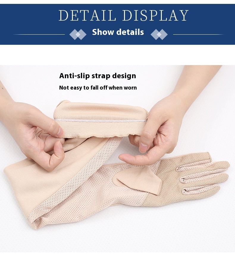Driving Sun Protection Gloves Women's Thin Cotton Oversleeves - iztia