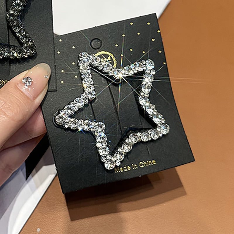 High-end Simple Rhinestone Star Hairpin Sweet Cool Female Headdress - iztia