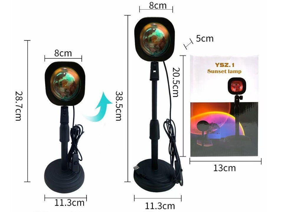 Rechargeable Rainbow Projection Lamp Sunset Lamp Projection Atmosphere Sunset Lamp - iztia