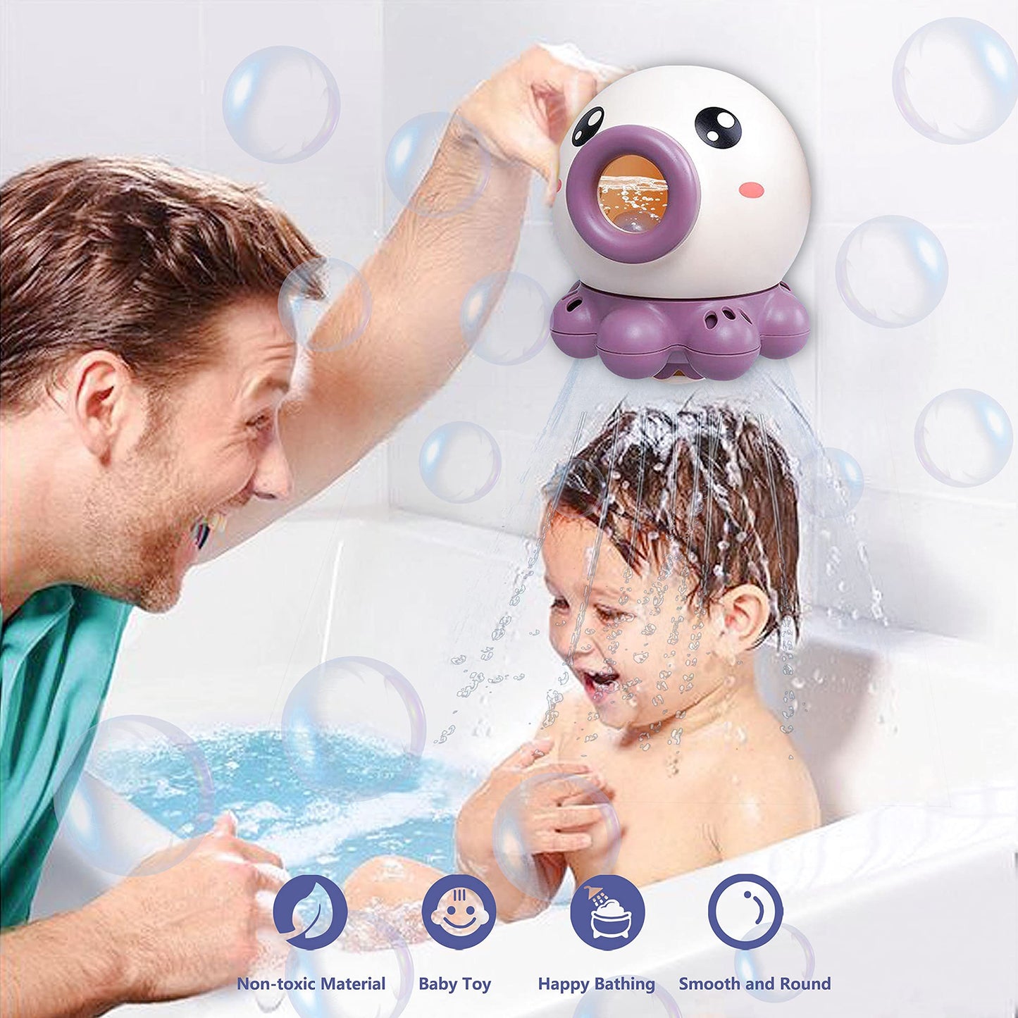 Octopus Fountain Bath Toy Water Jet Rotating Shower Bathroom Toy Summer Water Toys Sprinkler Beach Toys Kids Water Toys - iztia