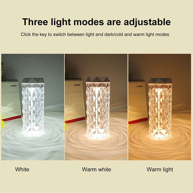 Crystal Lamp Air Humidifier Color Night Light Touch Lamp With Cool Mist Maker Fogger LED Atmosphere Room Decoration Home Decor Lights - iztia