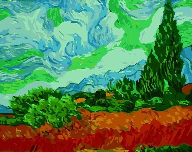 Best Pictures DIY Digital Oil Painting Paint By Numbers Christmas Birthday Unique Gift Van gogh starry sky of the rhone river - iztia