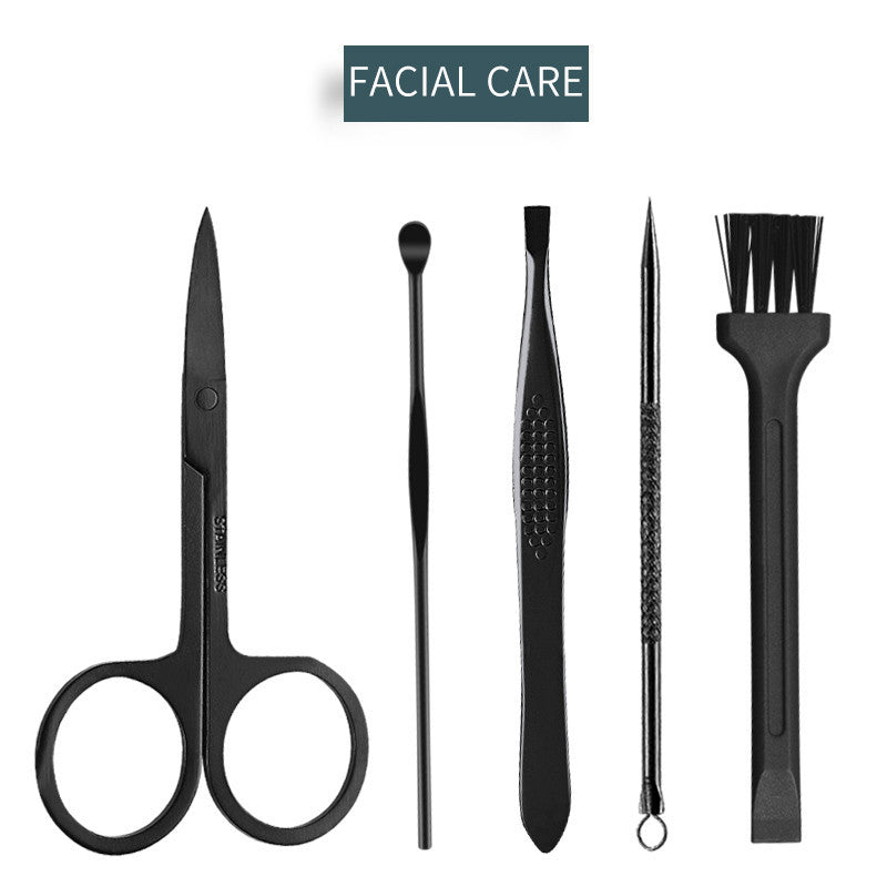 16pcs set Nail Clipper Cutter Trimmer Ear Pick Grooming Kit Manicure Set Pedicure Toe Nail Art Tools Set Kits with Bag - iztia