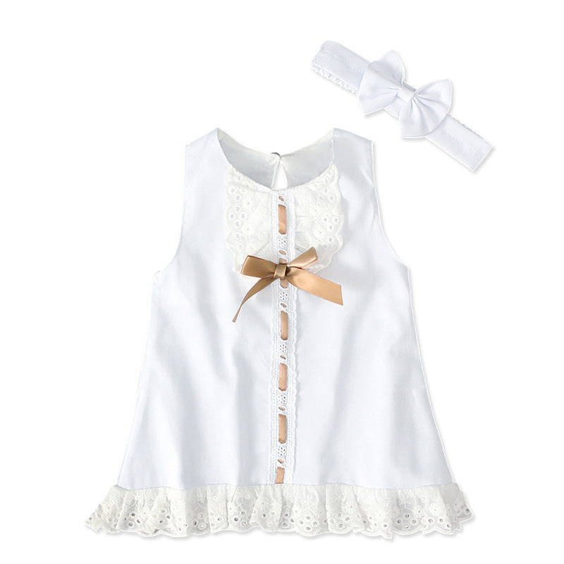 Girls baby sleeveless bow skirt - iztia
