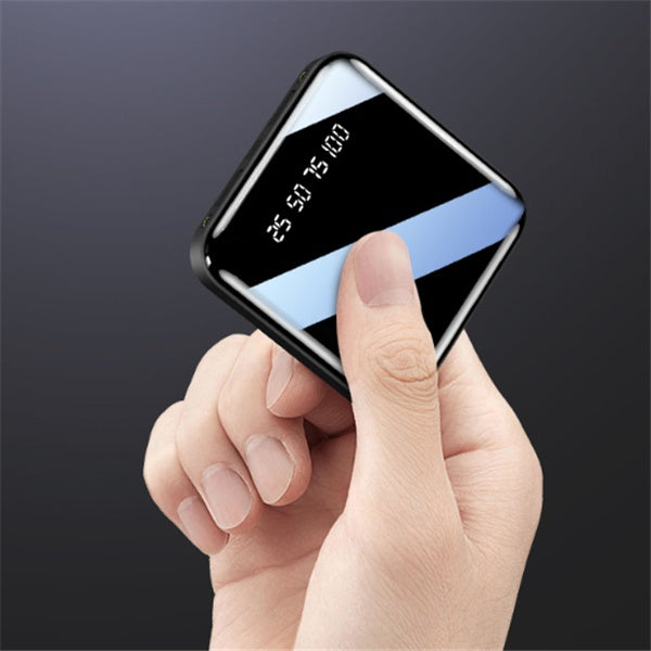 Compact 10000mAh Portable Charger Power Bank with USB C Input & Dual Output - Backup Charging External Battery Pack for iPhone 15/14/13/12/11, Android & More - iztia