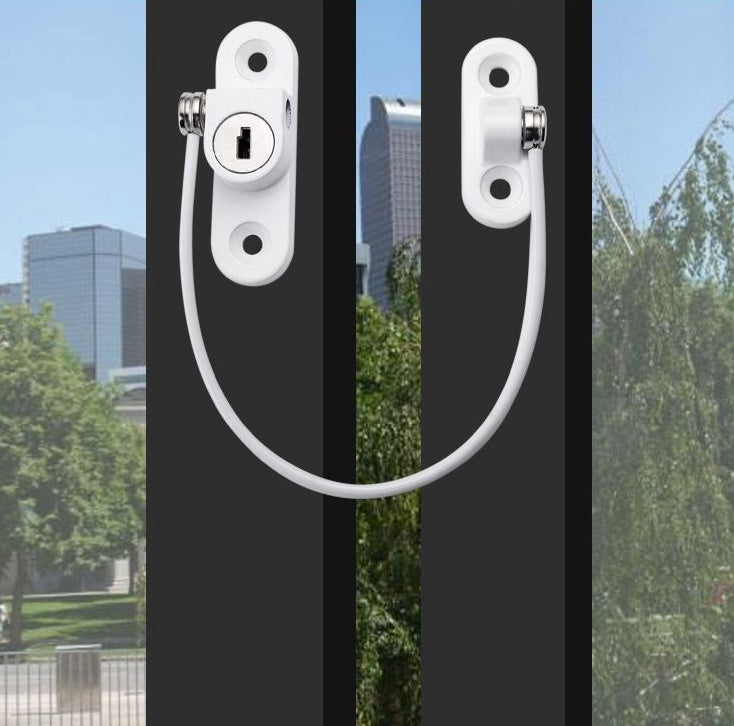 Window Security Chain Lock Window Cable Lock Restrictor Multifunctional Window Lock Door Security Guard for Baby Safety 1Pcs - iztia