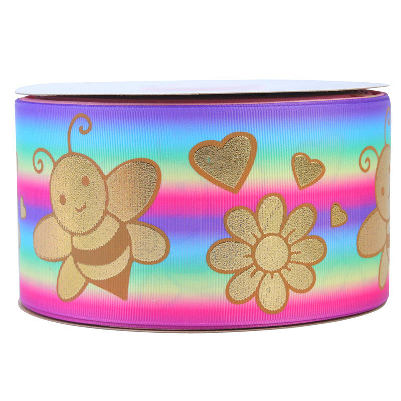 Bronzing Printed Rib Ribbon Clothing Accessories - iztia