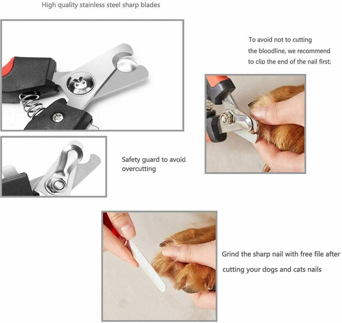Dog Nail Clippers Nail Trimmer With Safety Guard Razor Pet Grooming - iztia