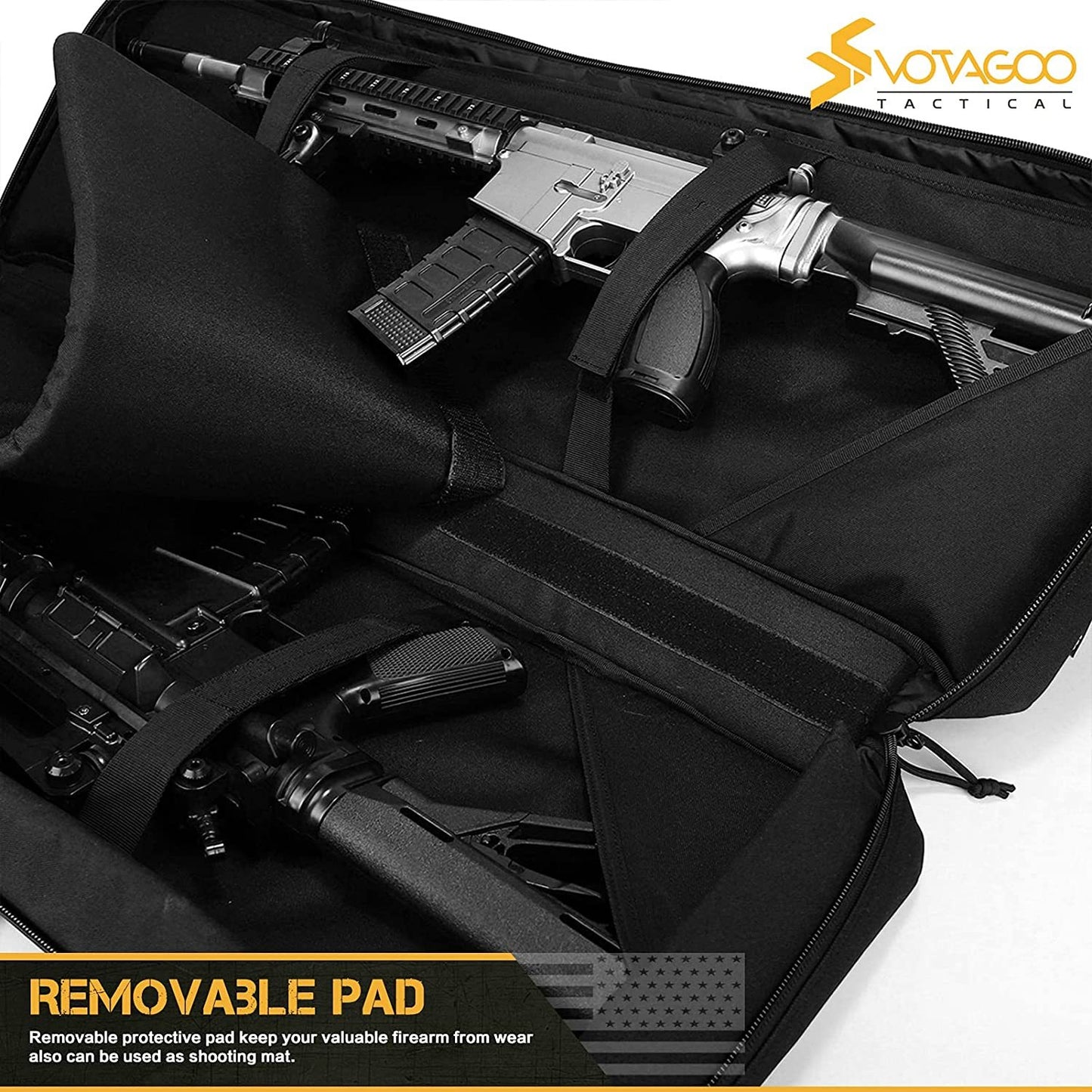 VOTAGOO Double Rifle Case Gun Bag, Safely Long-Barrel Firearm Transportation Cases Locks, All-Weather Soft Tactical Range Bag Ackpack For Shotgun Spacious Heavy Duty - iztia