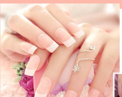Nail art Nail art finished French long fake nail patch long French - iztia