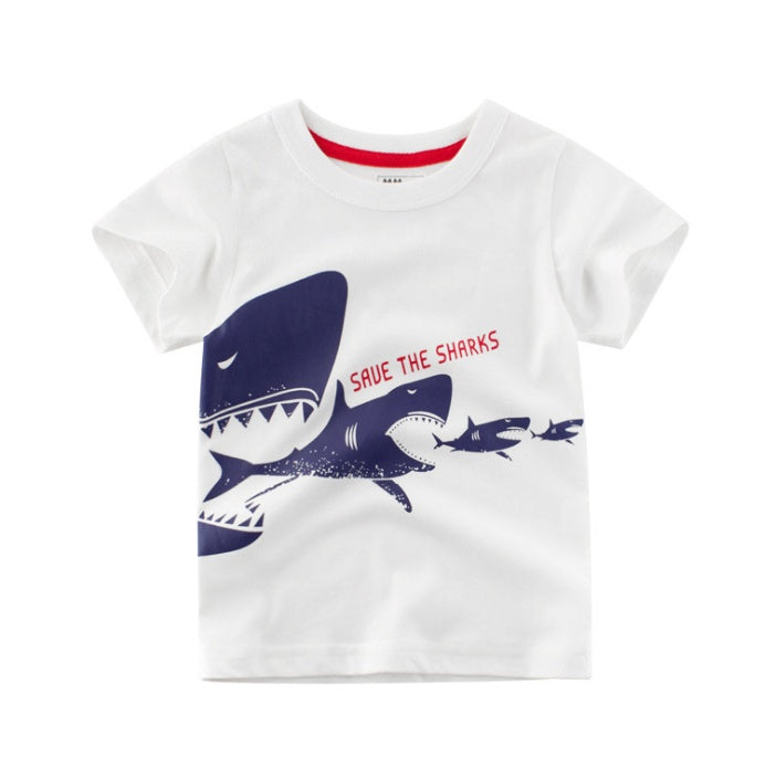 Children's Wear Summer New Korean Children's Boys Cotton T-shirt Men's Treasure In Children's Short Sleeves - iztia