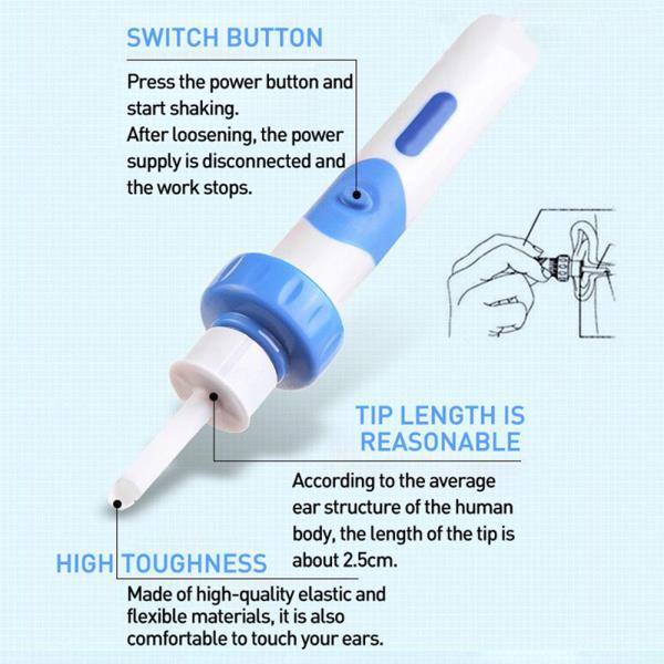 Safety Electric Cordless Vacuum Ear Cleaner Wax Remover Painless Cleaning Tool - iztia