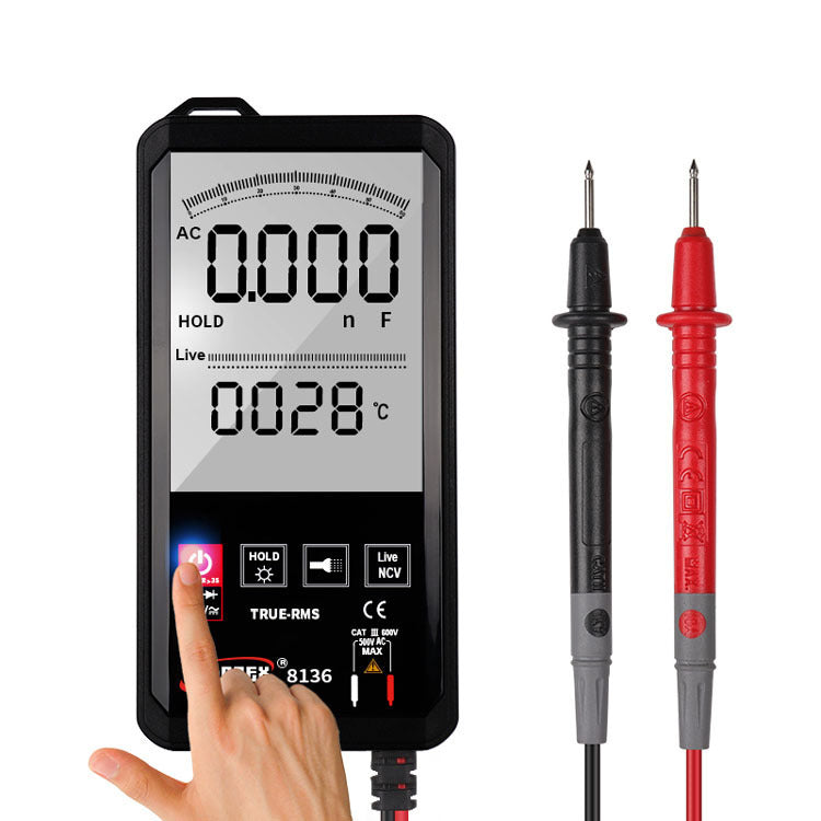 Hanyan 8136 Large-Screen Intelligent Digital Multimeter, Multi-Function Touch Screen, Digital-Analog Dual Display, Automatic Buzzer Recognition - iztia