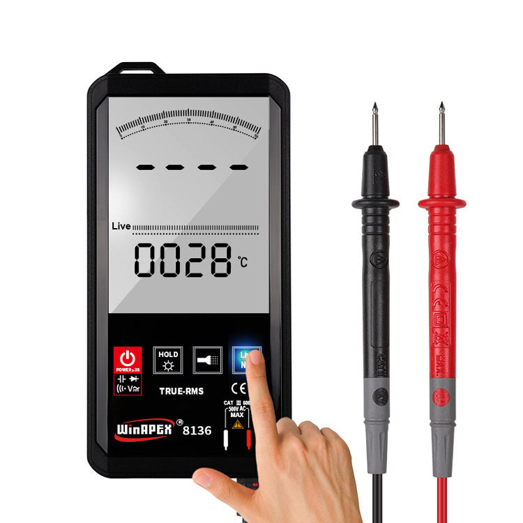 Hanyan 8136 Large-Screen Intelligent Digital Multimeter, Multi-Function Touch Screen, Digital-Analog Dual Display, Automatic Buzzer Recognition - iztia