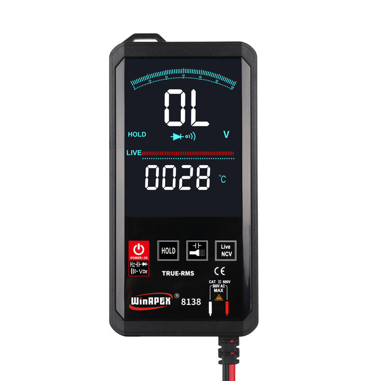 Hanyan 8136 Large-Screen Intelligent Digital Multimeter, Multi-Function Touch Screen, Digital-Analog Dual Display, Automatic Buzzer Recognition - iztia