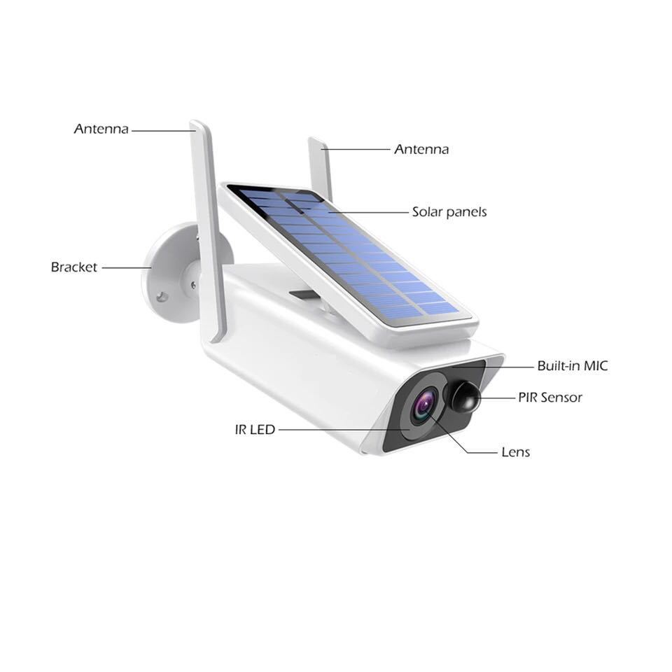 Wireless Wifi Solar Rechargeable Battery Camera - iztia