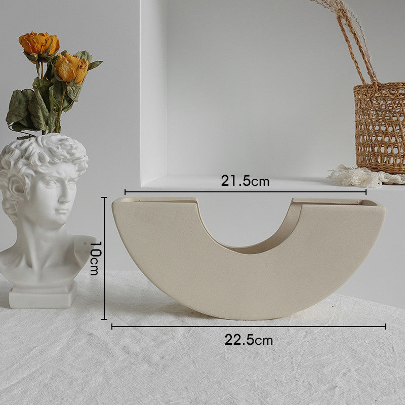 Simplicity Ceramic Vase Dry Flower Arrangement Home Decoration Ornament Living Room Display Art Vases - iztia