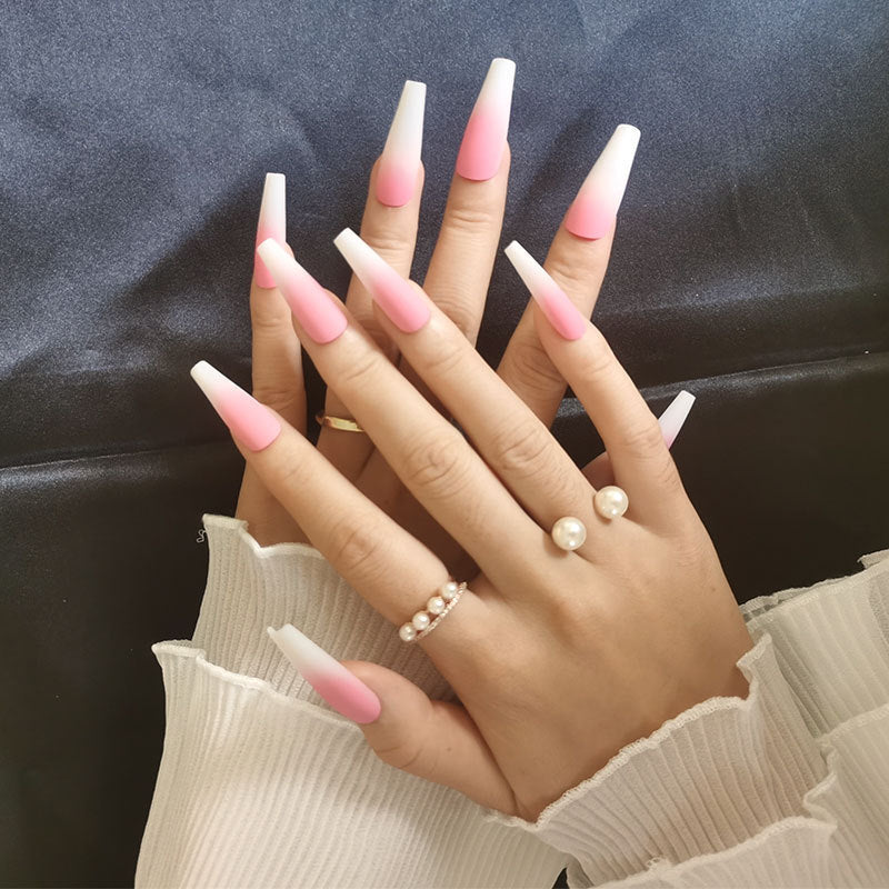 Long Ballet Nails With Flat And Pointed Water Droplets - iztia