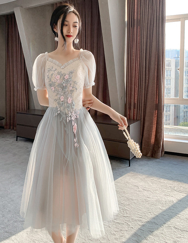 Pink Bridesmaid Dress New Summer Fairy Temperament Korean Wedding Sisters Dress - iztia