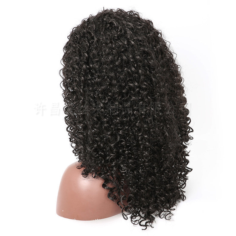 Cross Border Hot Sale African Wig European And American Wig Fluffy Long Curly Hair Small Curly Wave High Temperature Silk Chemical Fiber Headgear - iztia