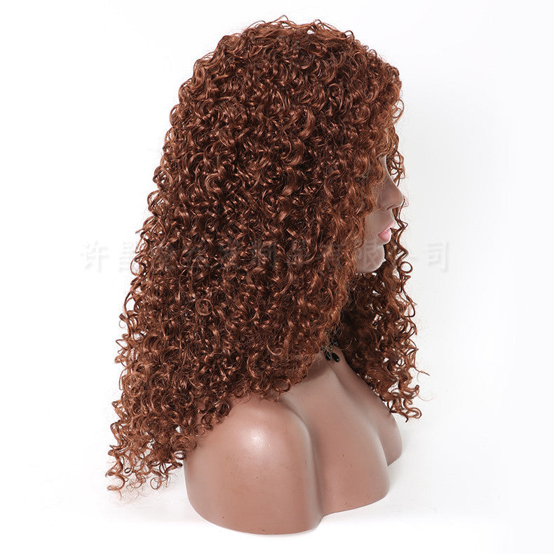 Cross Border Hot Sale African Wig European And American Wig Fluffy Long Curly Hair Small Curly Wave High Temperature Silk Chemical Fiber Headgear - iztia