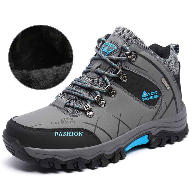 Men'S High-Top Hiking Shoes, Cross-Country Running Shoes, Outdoor Extra-Large Size Hiking Shoes - iztia