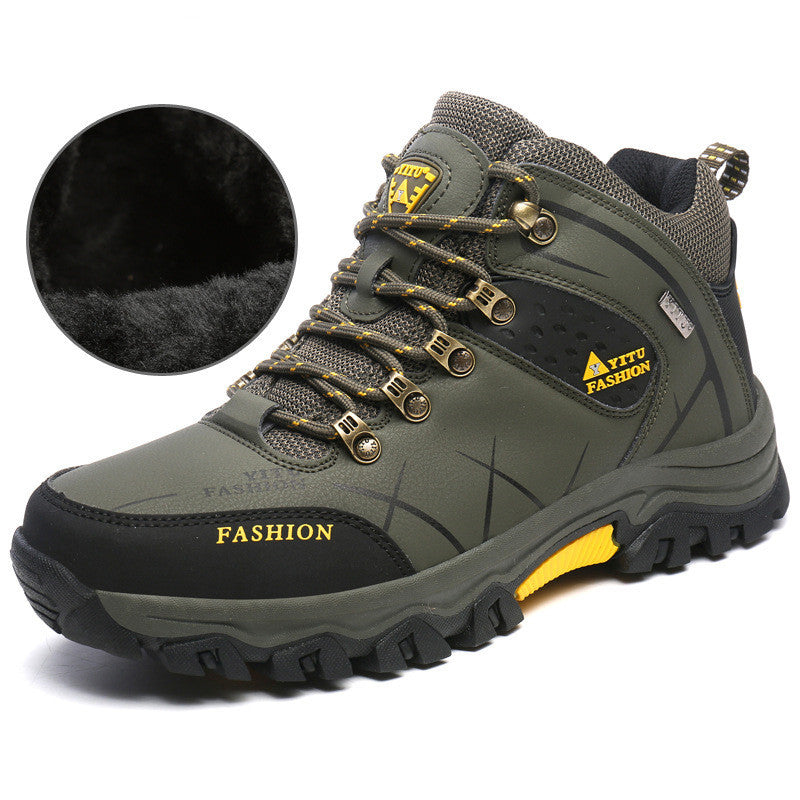 Men'S High-Top Hiking Shoes, Cross-Country Running Shoes, Outdoor Extra-Large Size Hiking Shoes - iztia