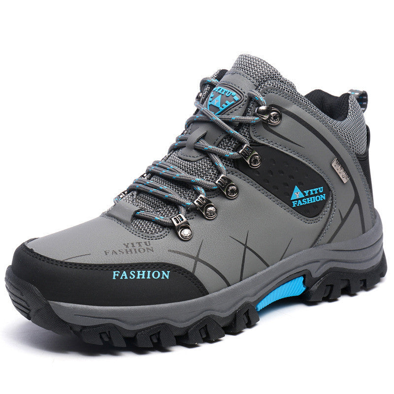 Men'S High-Top Hiking Shoes, Cross-Country Running Shoes, Outdoor Extra-Large Size Hiking Shoes - iztia