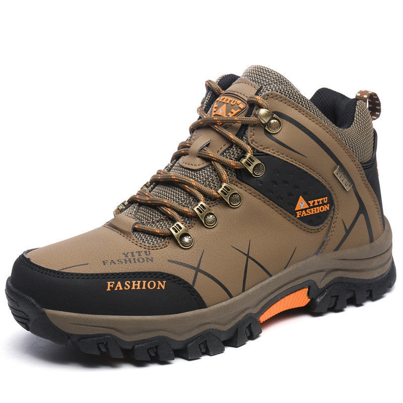 Men'S High-Top Hiking Shoes, Cross-Country Running Shoes, Outdoor Extra-Large Size Hiking Shoes - iztia