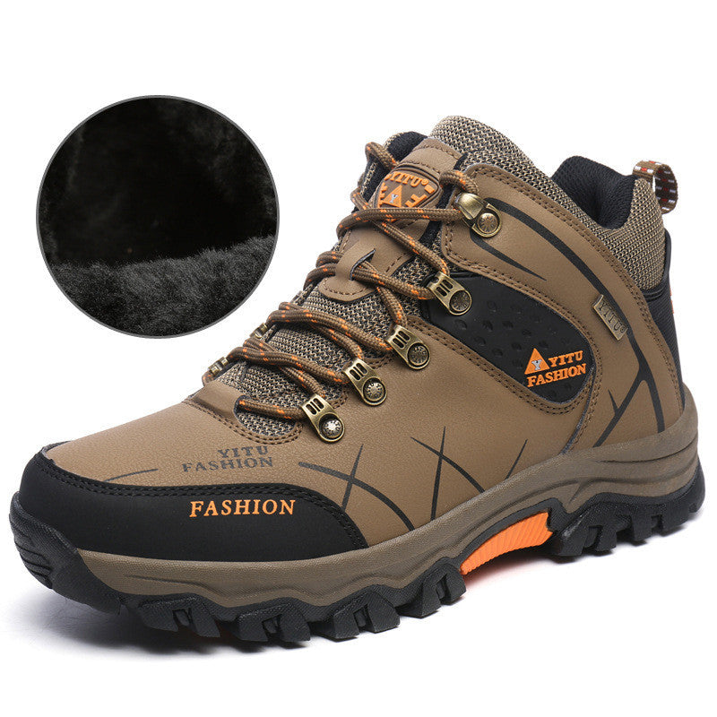 Men'S High-Top Hiking Shoes, Cross-Country Running Shoes, Outdoor Extra-Large Size Hiking Shoes - iztia