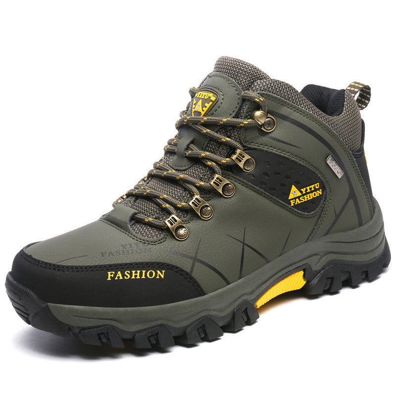 Men'S High-Top Hiking Shoes, Cross-Country Running Shoes, Outdoor Extra-Large Size Hiking Shoes - iztia