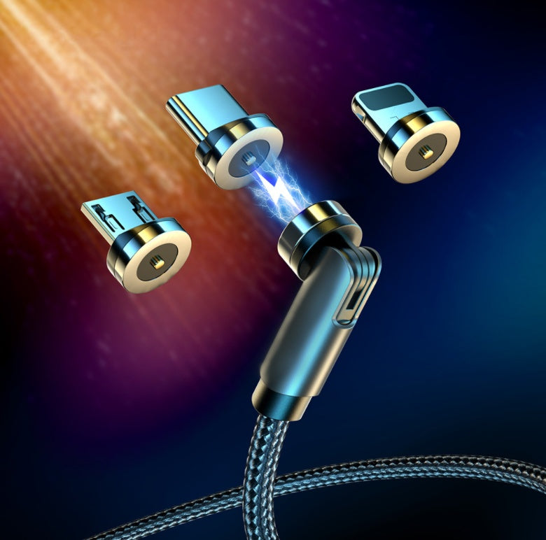 Essager Rotate Magnetic Cable 360 Degree USB Type C Charging Cable Fast Charging Magnet Charger 540 Rotate Micro Magnetic Cable - iztia