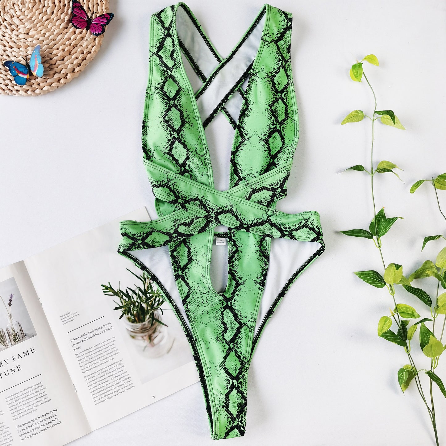 One Piece Bandage Swimsuit Sexy Bikini - iztia