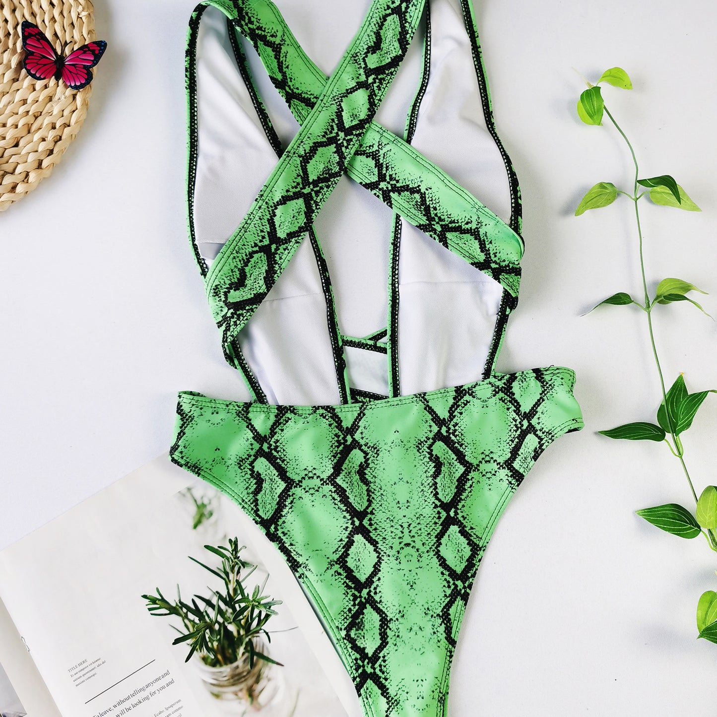 One Piece Bandage Swimsuit Sexy Bikini - iztia