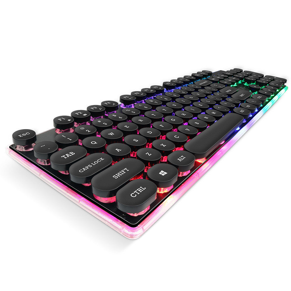 Desktop Manipulator Feel Floating Round Cap Gaming Luminous Gaming Keyboard - iztia
