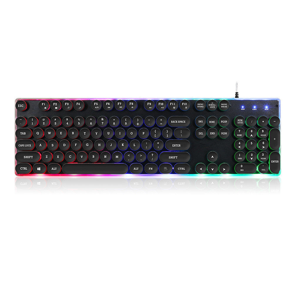 Desktop Manipulator Feel Floating Round Cap Gaming Luminous Gaming Keyboard - iztia