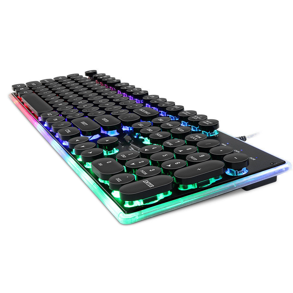 Desktop Manipulator Feel Floating Round Cap Gaming Luminous Gaming Keyboard - iztia