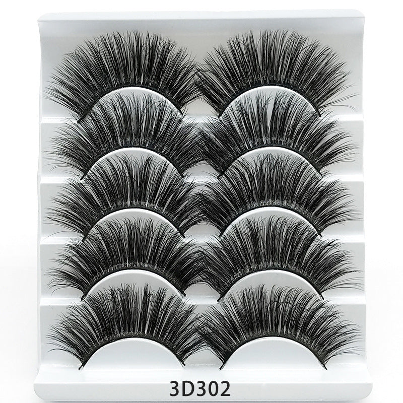 Mink False Eyelashes 3D False Eyelashes Five Pairs Of Soft Cotton Stalk Eyelashes - iztia