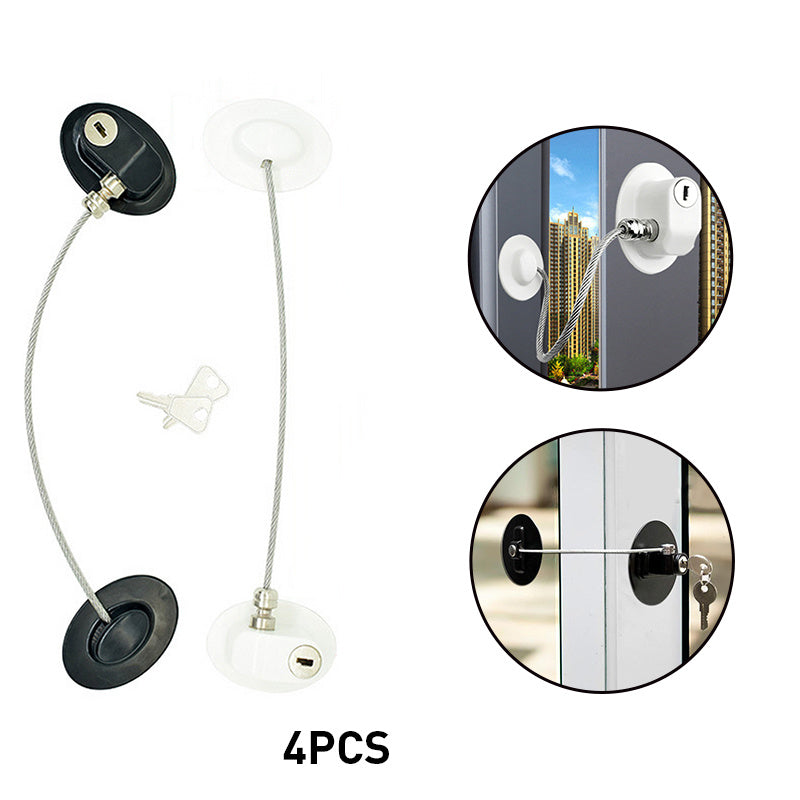 Window Security Chain Lock Window Cable Lock Restrictor Multifunctional Window Lock Door Security Guard for Baby Safety 1Pcs - iztia