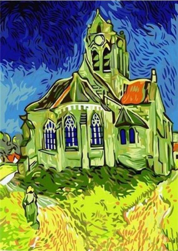 Best Pictures DIY Digital Oil Painting Paint By Numbers Christmas Birthday Unique Gift Van gogh starry sky of the rhone river - iztia