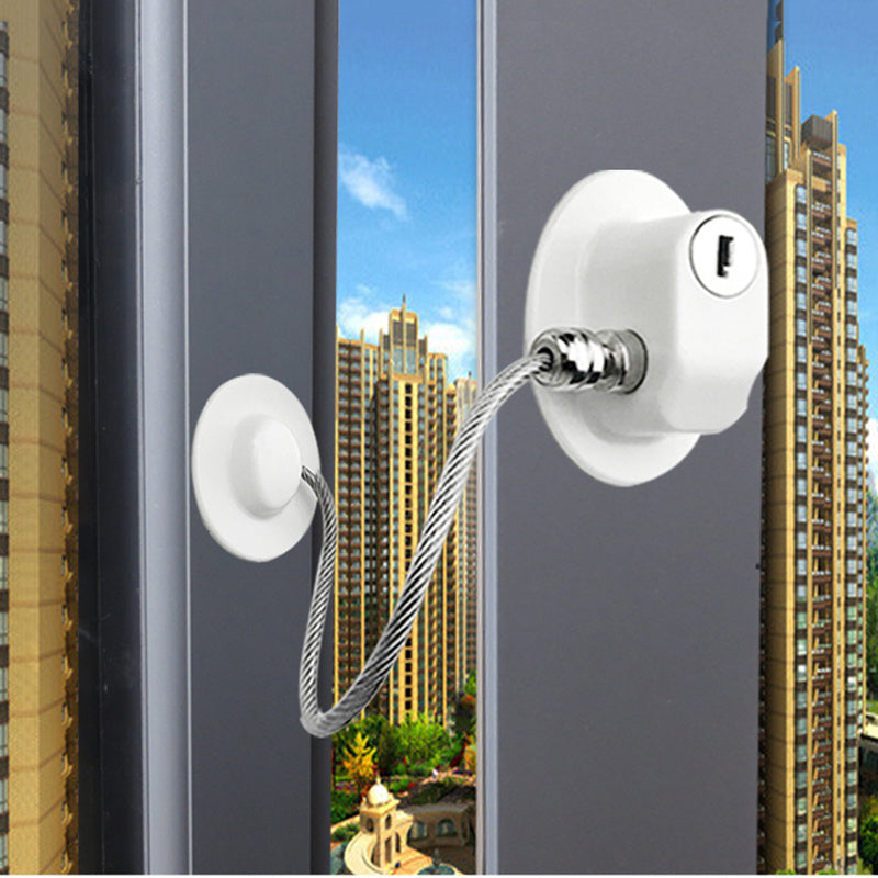 Window Security Chain Lock Window Cable Lock Restrictor Multifunctional Window Lock Door Security Guard for Baby Safety 1Pcs - iztia