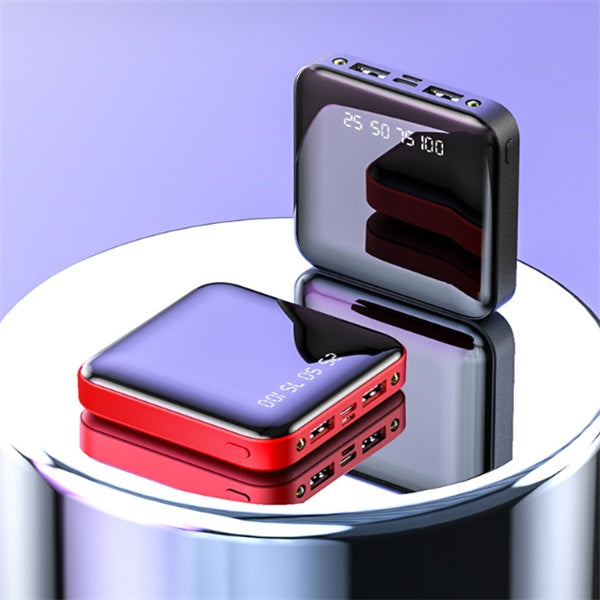 Compact 10000mAh Portable Charger Power Bank with USB C Input & Dual Output - Backup Charging External Battery Pack for iPhone 15/14/13/12/11, Android & More - iztia