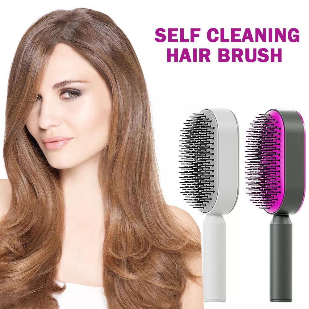 Women Fashion 3D Hair Growth Comb Hairbrush Self-Cleaning Hair Brush Self Cleaning Hair Brush For Women Massage Scalp Promote Blood Circulation Anti Hair Loss - iztia
