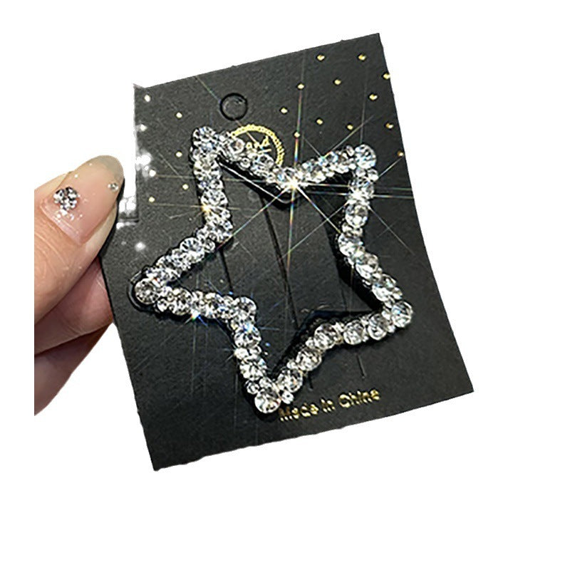 High-end Simple Rhinestone Star Hairpin Sweet Cool Female Headdress - iztia