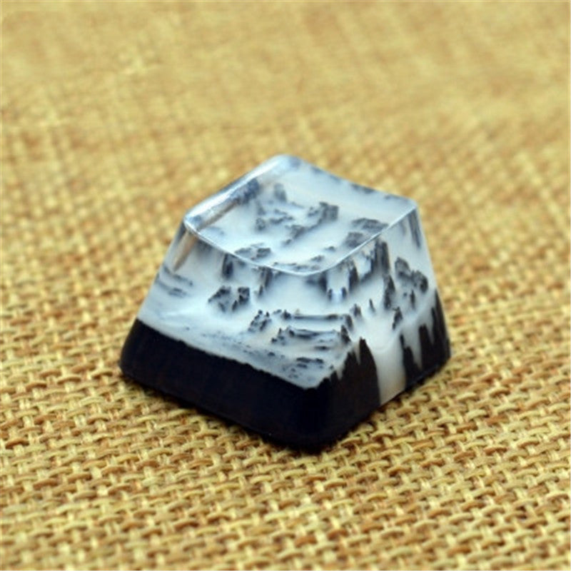 Keycap Qianshan Muxue Resin Wood Keycap - iztia