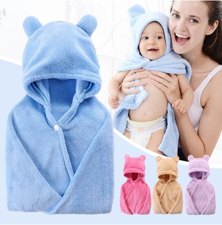 Cotton baby care hooded bath towel - iztia