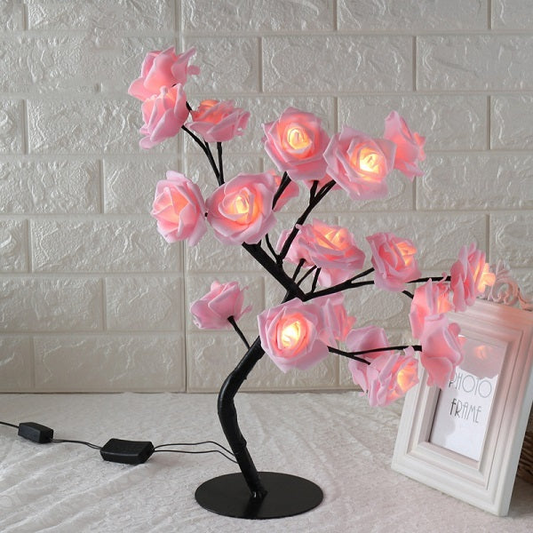 LED Tree Lamp Rose Small Tree Lamp Modeling Lamp Table Lamp - iztia