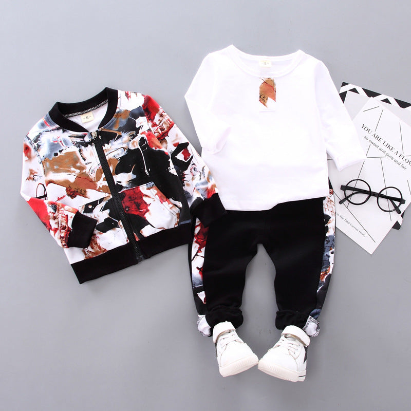 Boys Handsome Autumn And Winter Clothes Three-Piece Kid Clothes - iztia