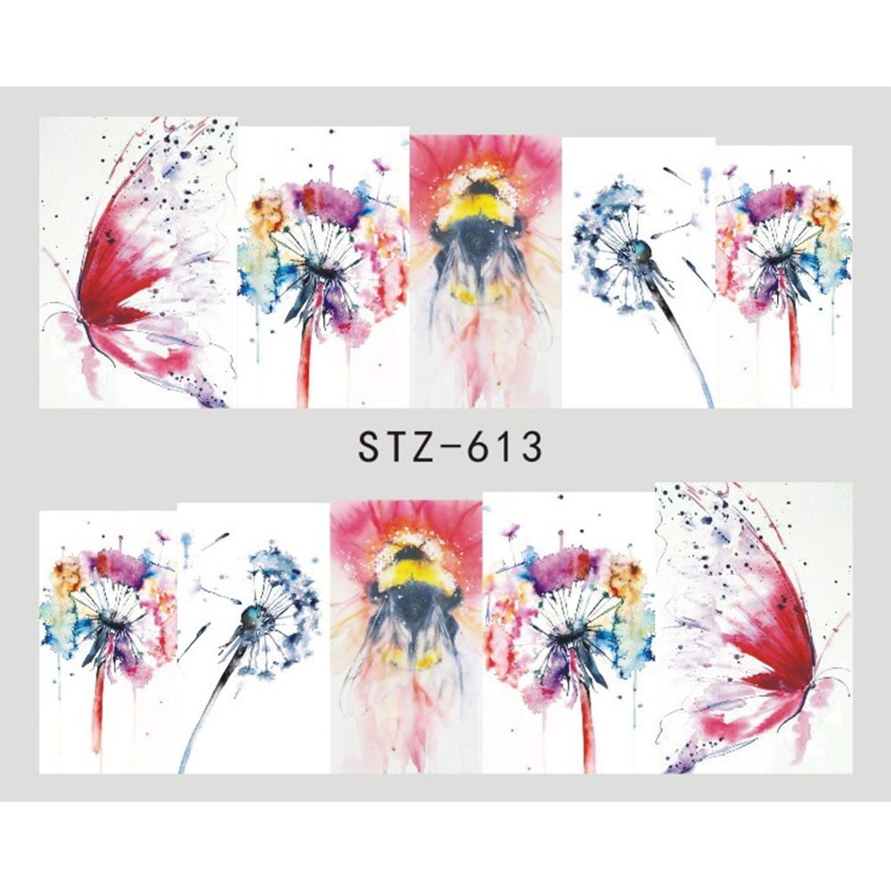 1pcs Nail Sticker Butterfly Flower Water Transfer Decal Sliders for Nail Art Decoration Tattoo Manicure Wraps Tools Tip JISTZ508 - iztia